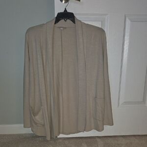 LOFT Neutral Beige Open Cardigan